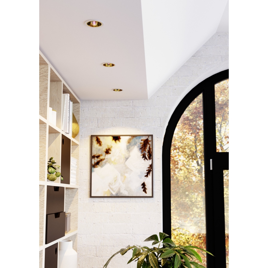 Eglo - LED RGBW dimmbare Badezimmer-Einbauleuchte LED/4,8W/230V 2700-6500K IP44 weiß/gold