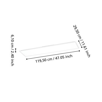 Eglo - Dimmbares LED-Aufbaupanel LED/33,5W/230V 2700-6500K 120x30 cm Weiß + Fernbedienung