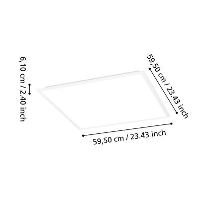 Eglo - Dimmbares LED-Aufbaupanel LED/33W/230V 2700-6500K 60x60 cm weiß + Fernbedienung