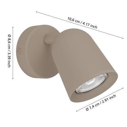 Eglo - Wandspot 1xGU10/5W/230V beige