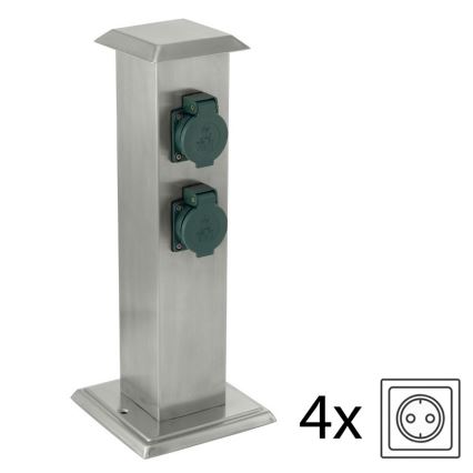 EGLO - Outdoor-Steckdosensäule grün SCHUKO IP44