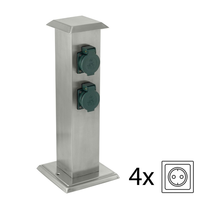 EGLO - Outdoor-Steckdosensäule grün SCHUKO IP44