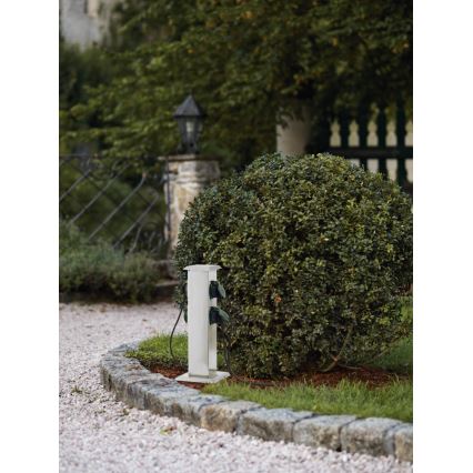 EGLO - Outdoor-Steckdosensäule grün SCHUKO IP44