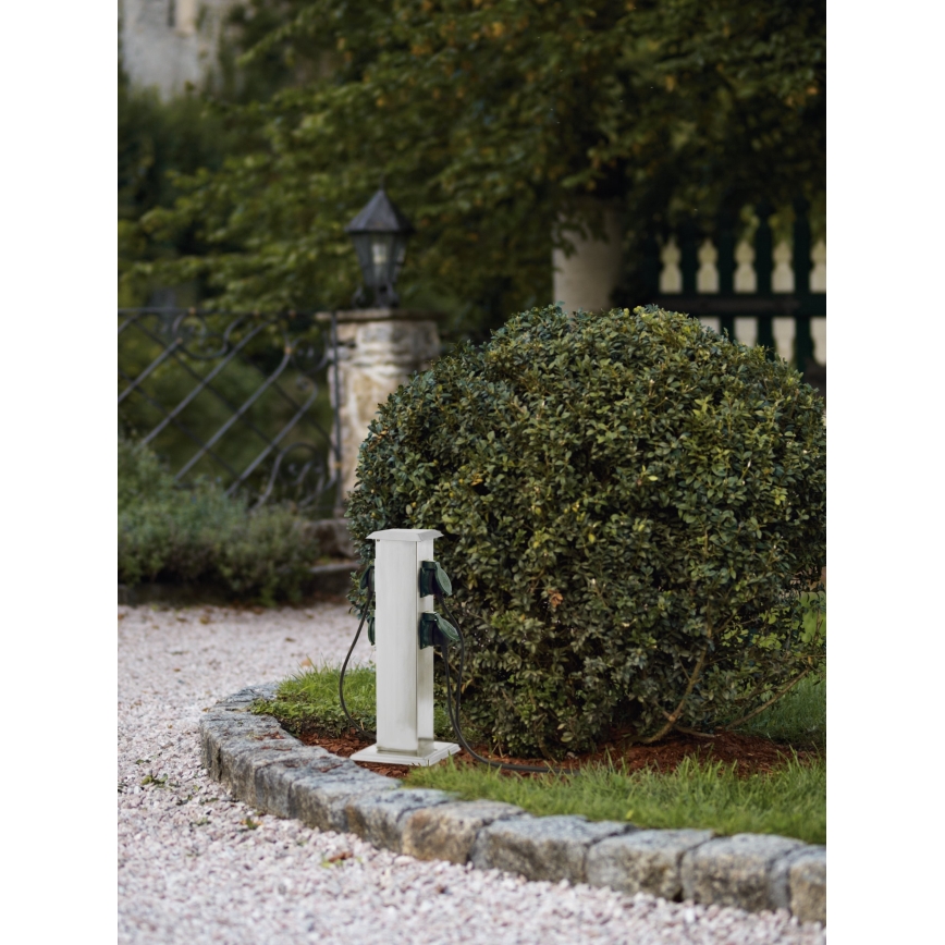 EGLO - Outdoor-Steckdosensäule grün SCHUKO IP44