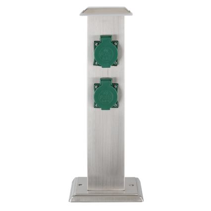 EGLO - Outdoor-Steckdosensäule grün SCHUKO IP44