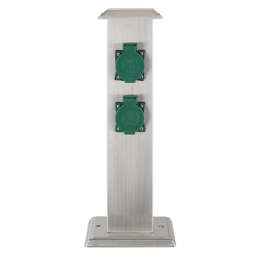 EGLO - Outdoor-Steckdosensäule grün SCHUKO IP44