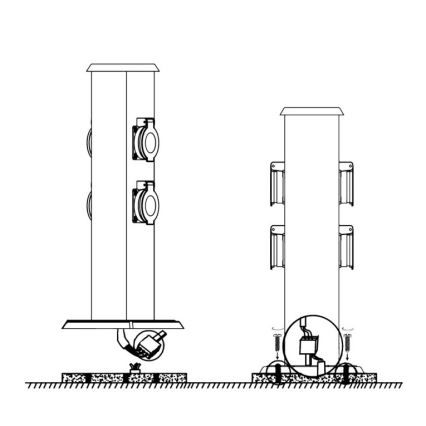 EGLO - Outdoor-Steckdosensäule grün SCHUKO IP44