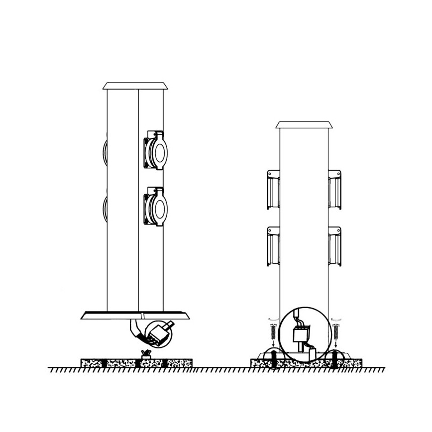 EGLO - Outdoor-Steckdosensäule grün SCHUKO IP44