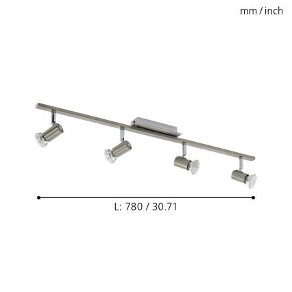 EGLO 90917 - Wanddeckenleuchte ROTTELO 4xGU10/LED/3W