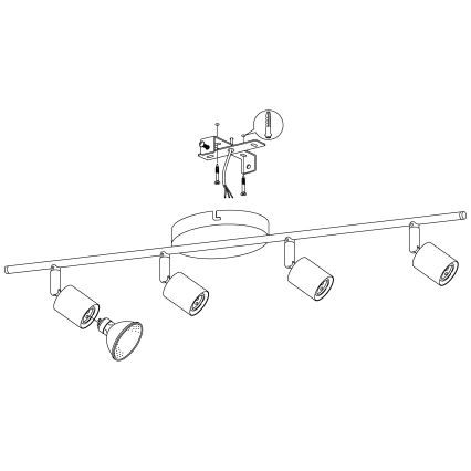 Eglo - LED-Strahler 4xGU10-LED/2,8W/230V