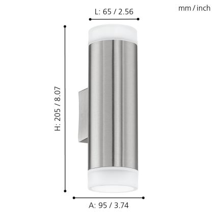 Eglo - Außenleuchte LED GU10/2,5 W/230V