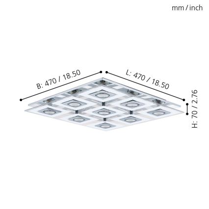 Eglo - LED-Deckenleuchte 9xGU10/3W/230V