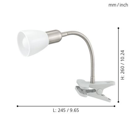 Eglo 92932 - LED-Lampe mit Klemme DAKAR 3 1xE14/4W/230V