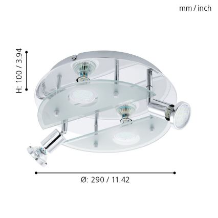 Eglo - LED-Deckenleuchte 4xGU10/3W