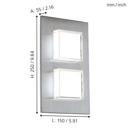 Eglo 93365 - LED Wandleuchte PIAS 2xLED-SMD/2,5W/230V