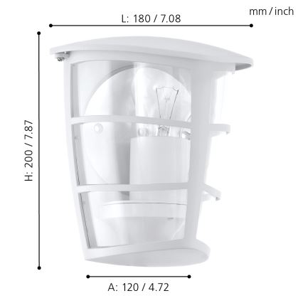 Eglo - LED-Außenwandleuchte 1xE27/8,5W/230V IP44