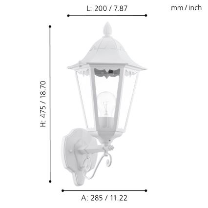 Eglo - Außenwandleuchte 1xE27/60W/230V