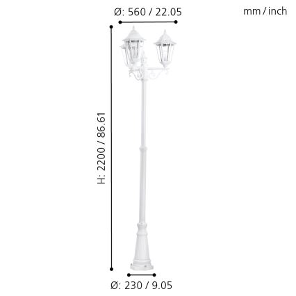 Eglo - Außenlampe E27/3X60W/230V