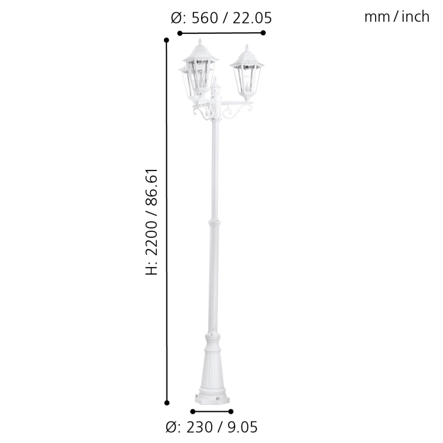 Eglo - Außenlampe E27/3X60W/230V