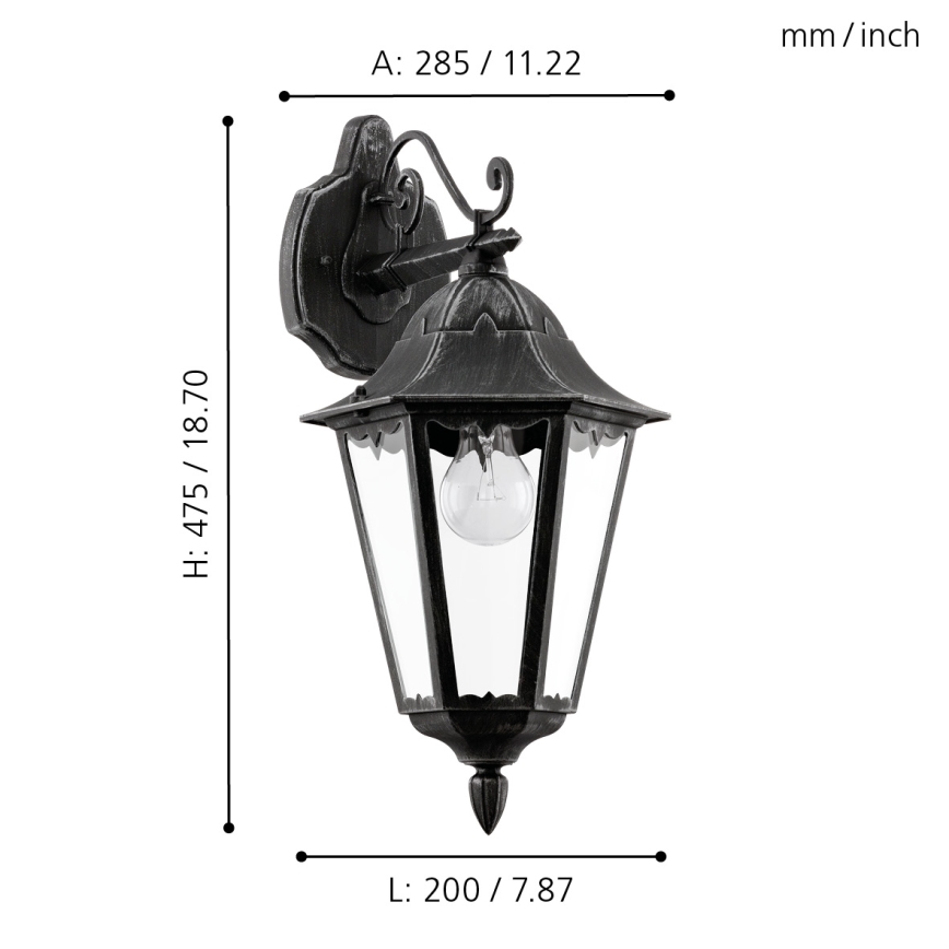 Eglo - Außenwandleuchte 1xE27/60W/230V