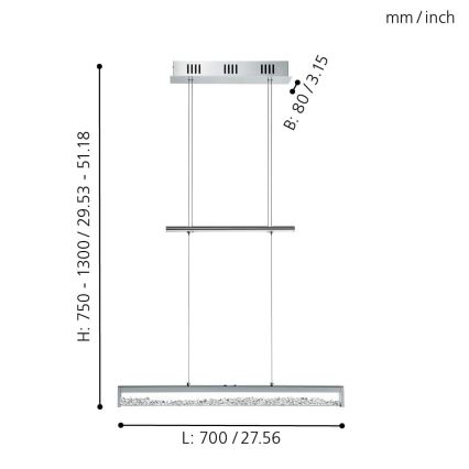 Eglo - LED dimmbare Hängeleuchte LED/24W/230V