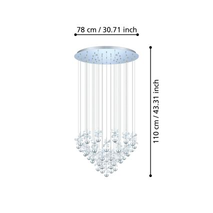 Eglo 93661 - LED-Pendelleuchte PIANOPOLI mit Kabelaufhängung LED/107,5W/230V