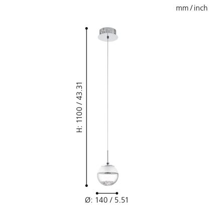 Eglo - LED-Hängeleuchte LED/5W/230V
