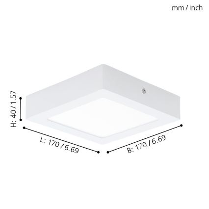 Eglo 94073 - LED-Deckenleuchte FUEVA 1 LED/10,95W/230V