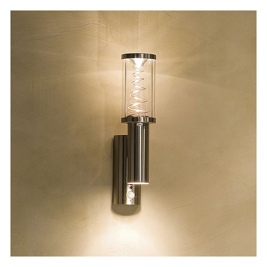 Eglo 94209 - LED Außenbeleuchtung mit Sensor Tron 1xGU10 1/3W + 1xLED/3,7W