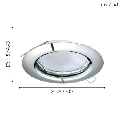 Eglo - SET 3x LED Einbauleuchte PENETO 3xGU10-LED/3W/230V