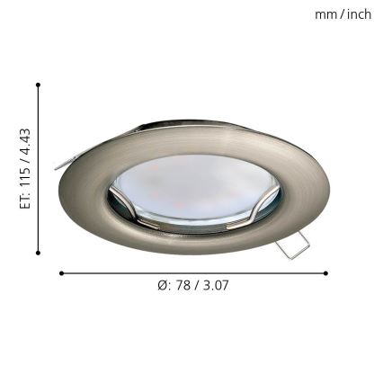 Eglo - SET 3x LED Einbauleuchte PENETO 3xGU10-LED/3W/230V