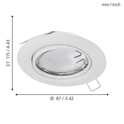 Eglo - LED Einbauleuchte 1xGU10-LED/5W/230V