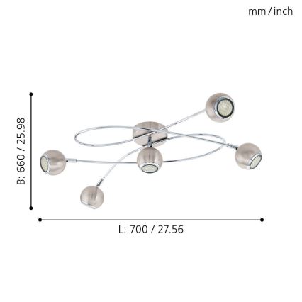 Eglo - LED Spotleuchte 5xGU10-LED/3W/230V