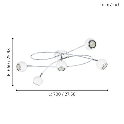 Eglo - LED Spotleuchte 5xGU10-LED/3W/230V