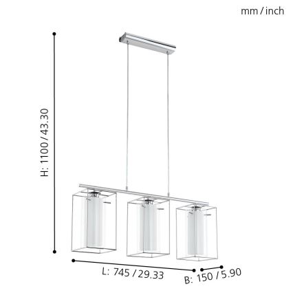 Eglo - Kronleuchter 3xE27/60W/230V