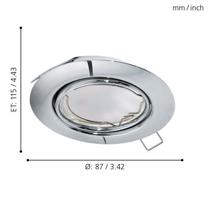 Eglo - SET 3x LED Einbauleuchte PENETO 3xGU10-LED/5W/230V