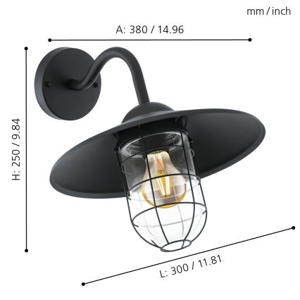 Eglo - Außenleuchte 1xE27/60W/230V