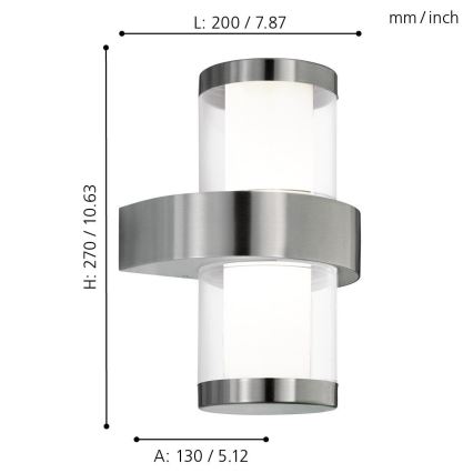 Eglo - Außenwandleuchte 2xLED/3,7W/230V IP44