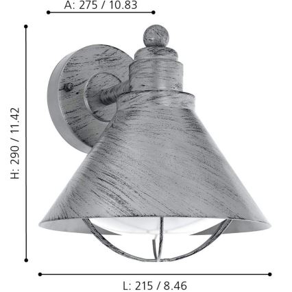 EgEglo 94859 - Außenleuchte BARROSELA 1xE27/40W/230V IP44