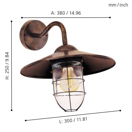 Eglo - Außenleuchte 1xE27/60W/230V IP44