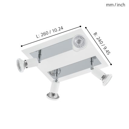 Eglo 94962 - LED Spotleuchte SARRIA 4xGU10-LED/5W/230V