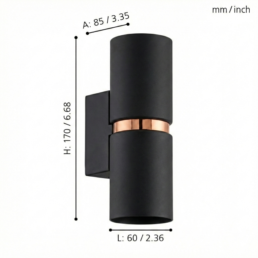Eglo 95371 - LED-Wandleuchte PASSA 2x GU10-LED/4W/230V