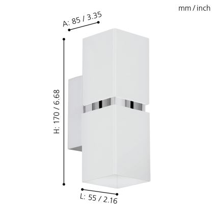 Eglo - LED Wandleuchte 2xGU10-LED/4W/230V