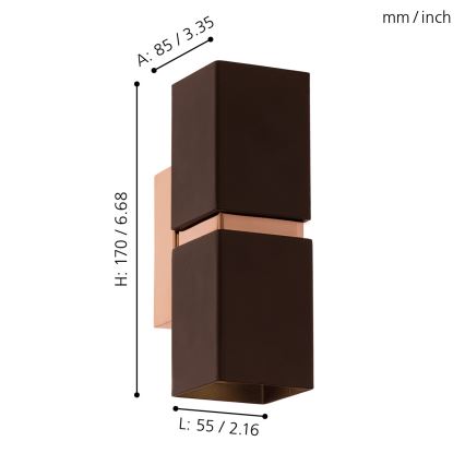 Eglo - LED Wandleuchte 2xGU10-LED/4W/230V