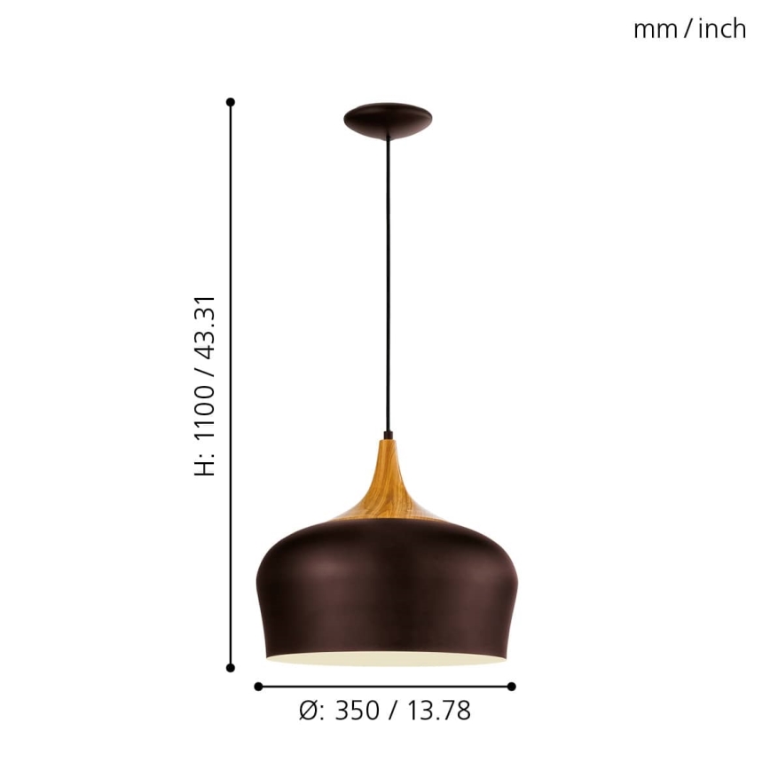 Eglo - Hängeleuchte an Schnur 1xE27/60W/230V