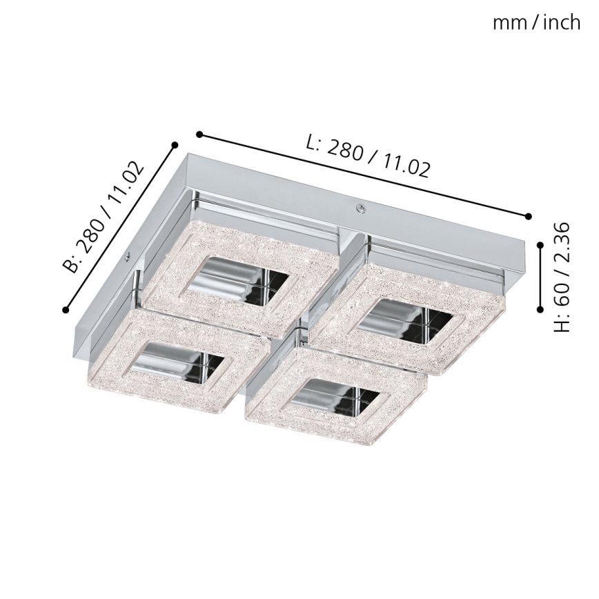 Eglo - LED Kristall Deckenleuchte 4xLED/4W/230V