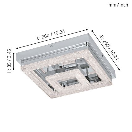 Eglo - LED Kristall Deckenleuchte LED/12W/230V