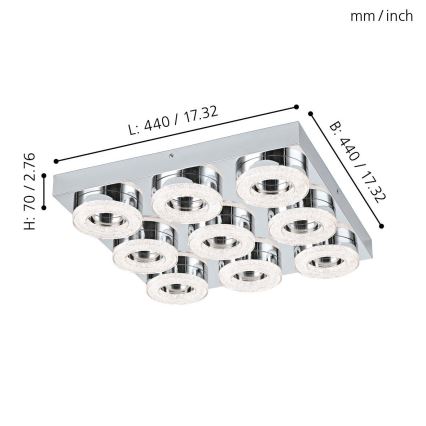 Eglo 95665 - LED Deckenleuchte FRADELO 9xLED/4W/230V