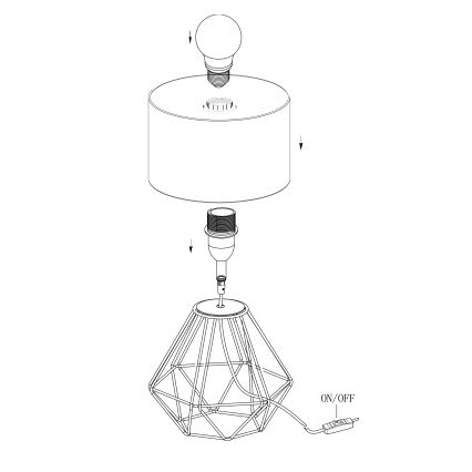 Eglo - Tischlampe 1xE14/60W/230V