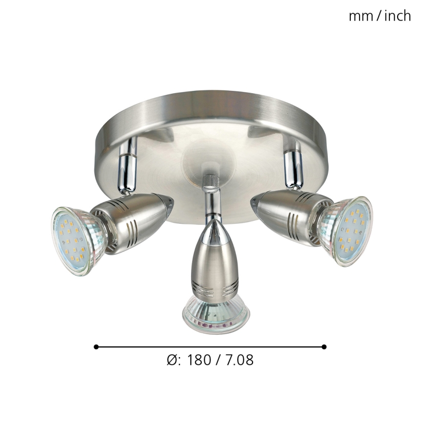 Eglo - LED Spotleuchte LED 3xGU10-LED/3W/230V